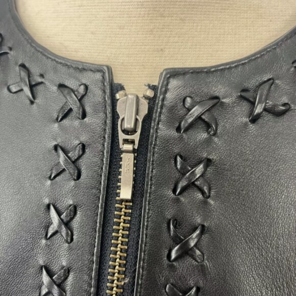 Vintage Cache Leather Fringe Crop Jacket - Picture 4 of 14